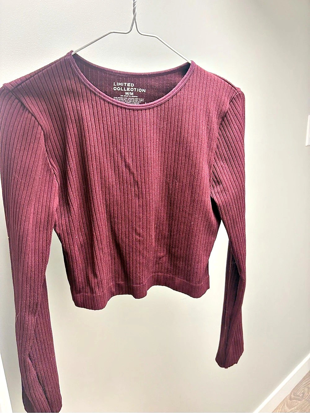Limited Collection Long Sleeve Ribbed Sweater in Purple